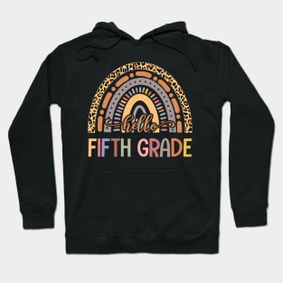 Hello Fifth Grade Leopard Rainbow Back To School Hoodie